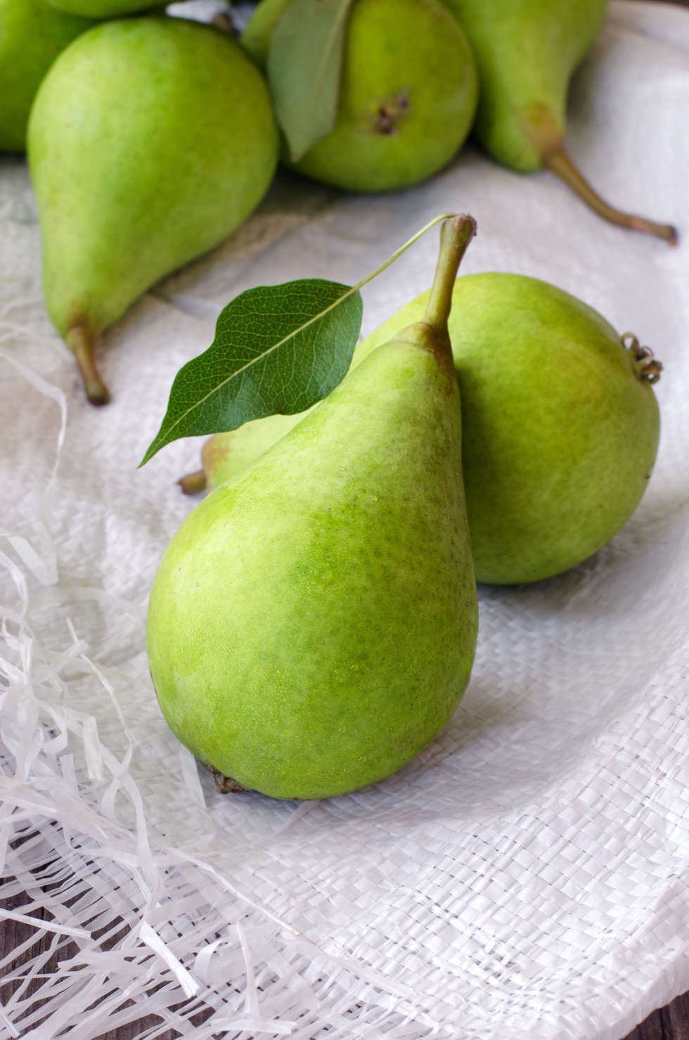 Healthy organic green pears
