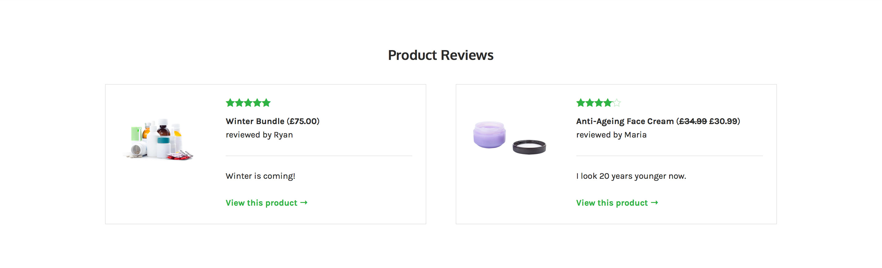 Storefront Reviews